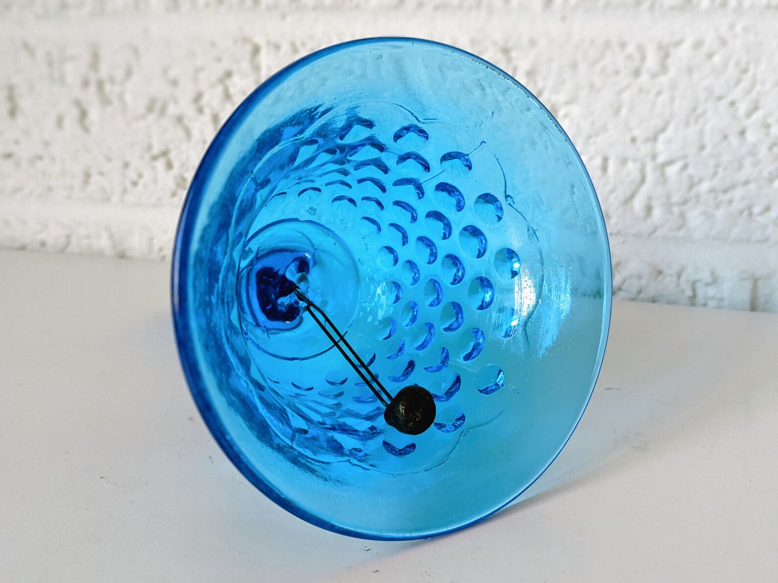 Vintage Blue Hobnail Bell Dinner Bell Fenton Glass Bell Etsy