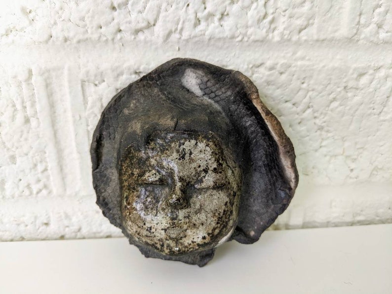 Vintage Clay Face Sculpture Etsy