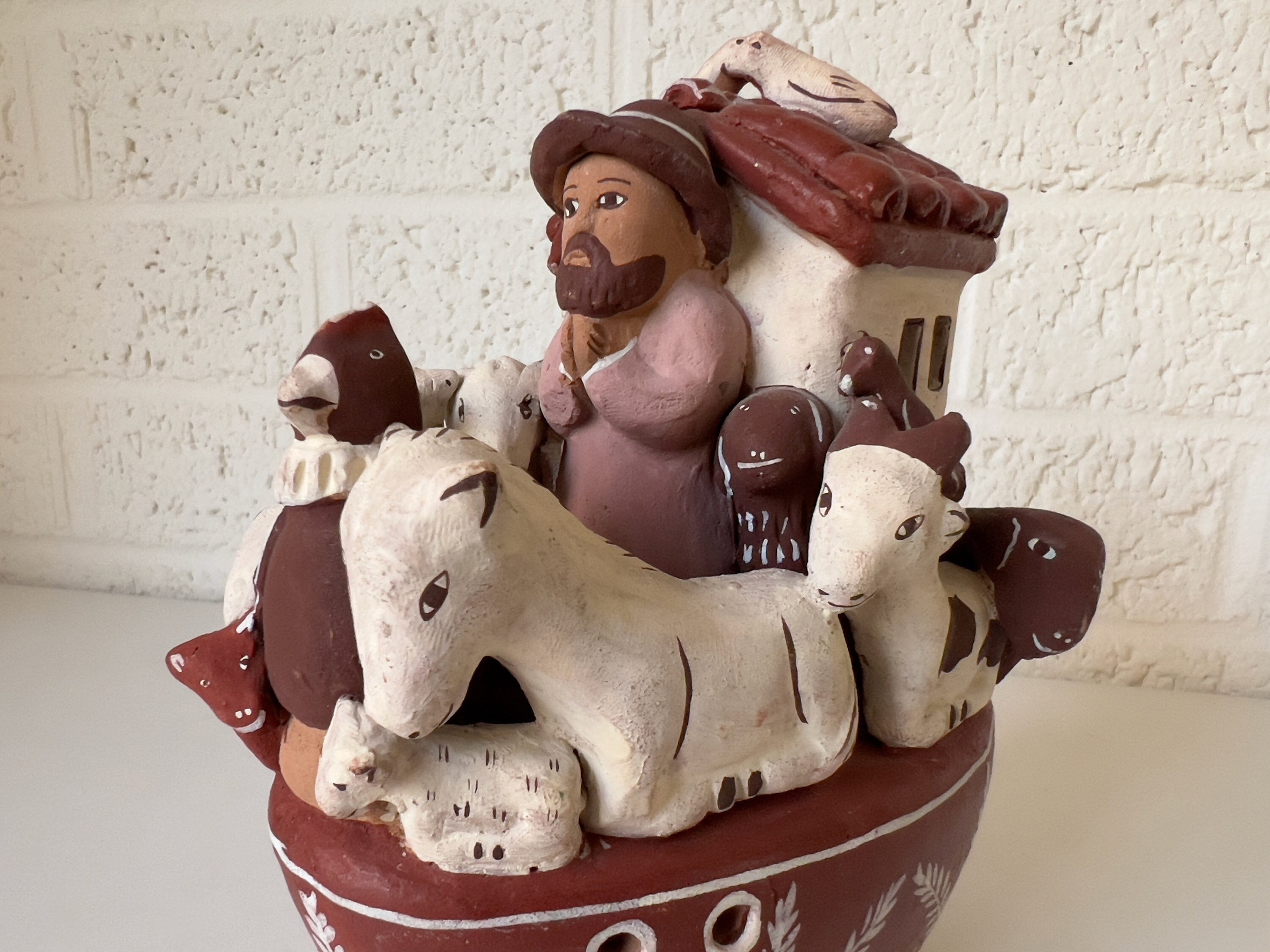 Vintage Peruvian Noahs Ark | Clay Art | Terra Cotta Pottery | Hand