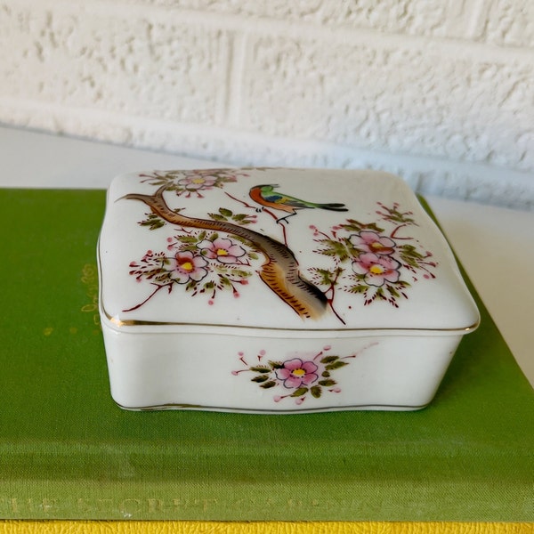 Vintage Andrea By Sadek Occupied Japan Floral Trinket Box