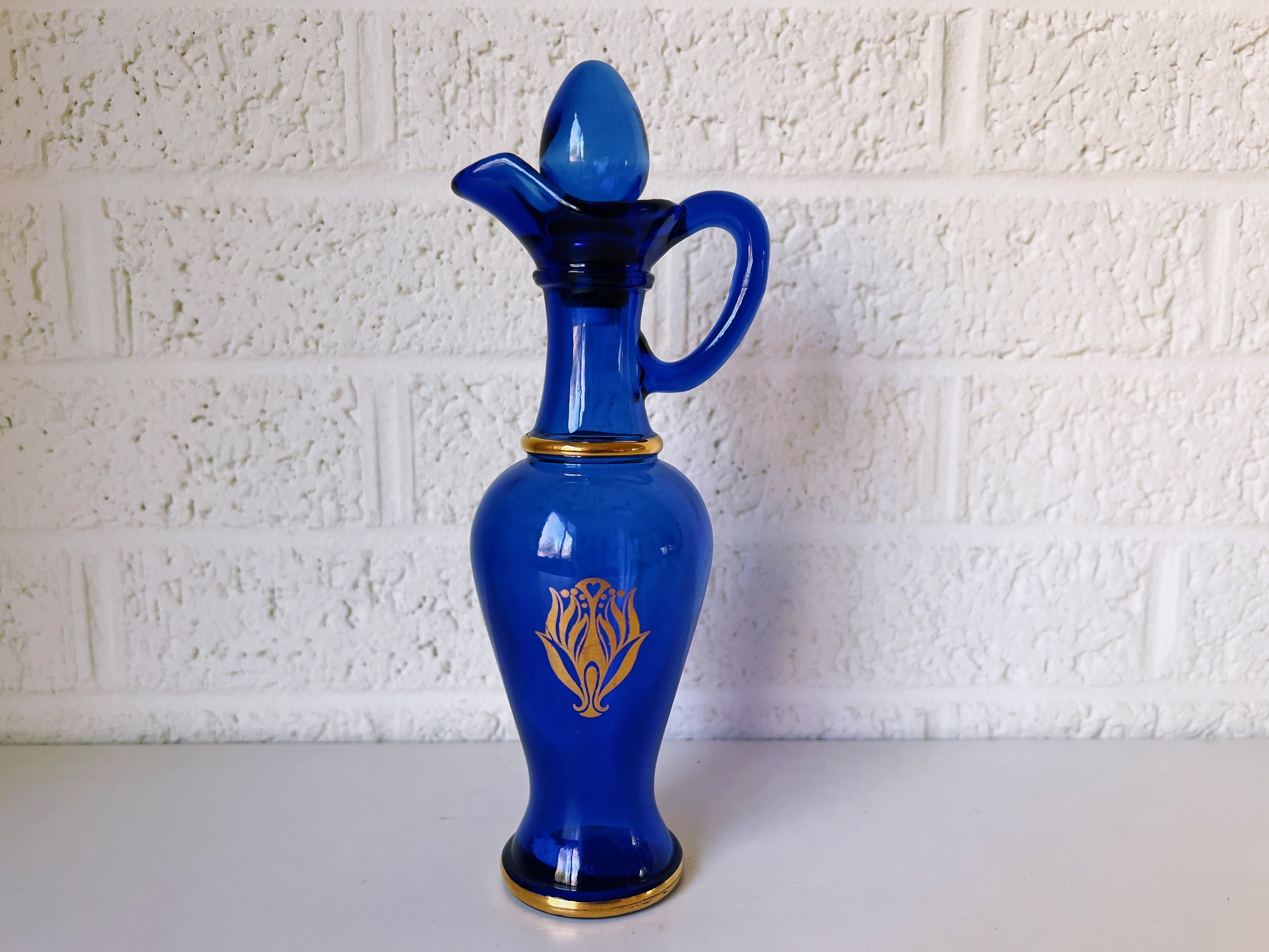 Vintage Cobalt Blue Vase | Avon Bottle | Pitcher With Stopper - Etsy