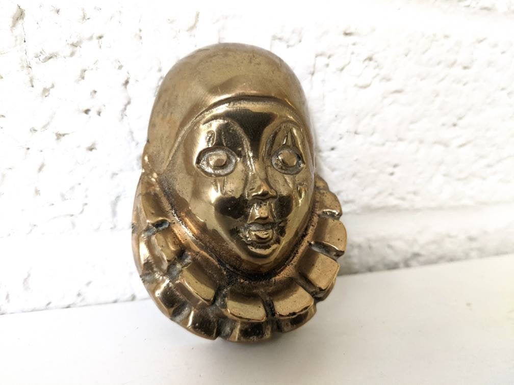 1940 Brass Clown Head Bookends クラウンヘッド 1940 Brass Clown Head Bookends クラウンヘッド