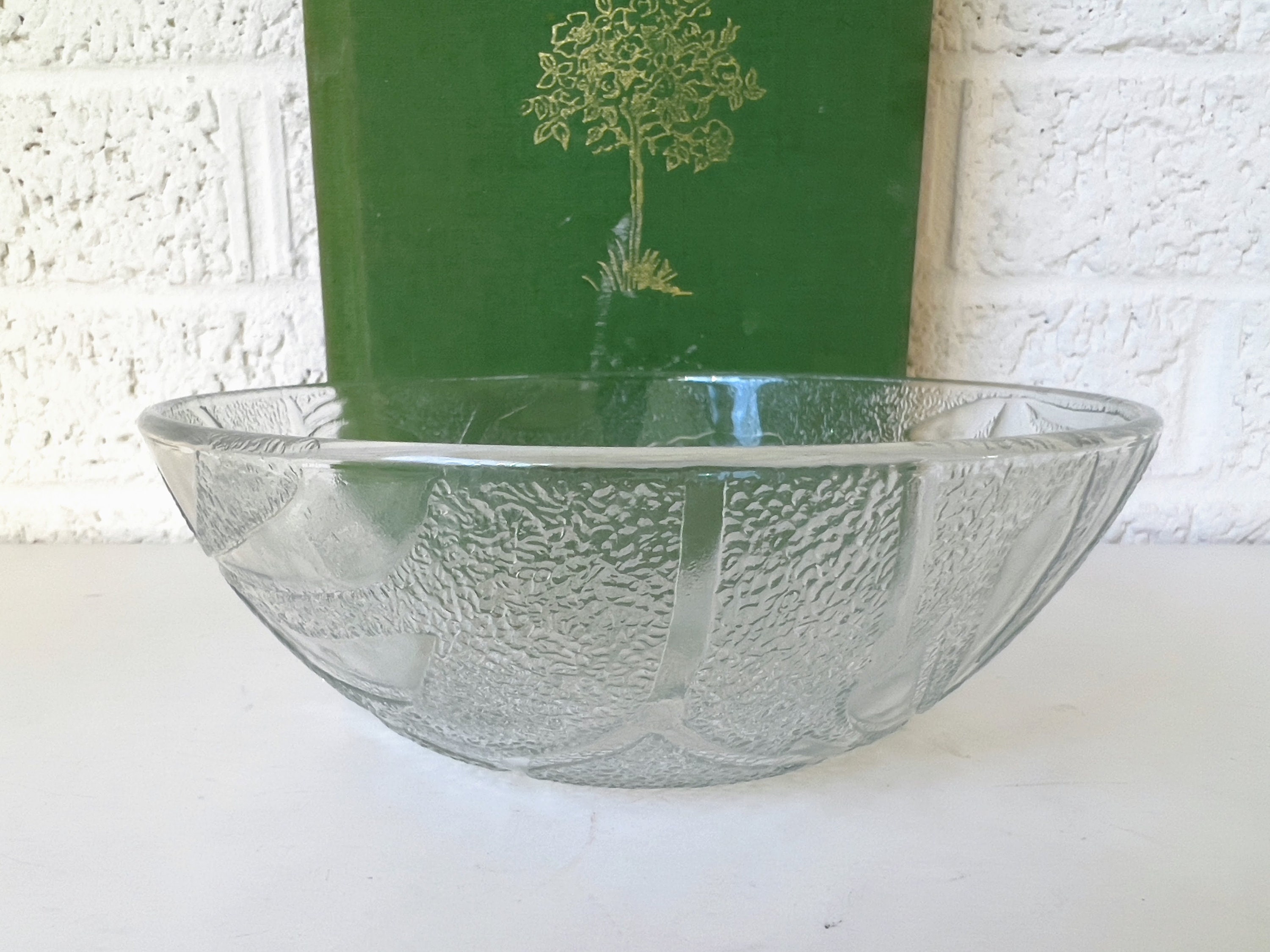 Set 5 or Individual Hibiscus Glass Bowls | Vintage Crystal Clear