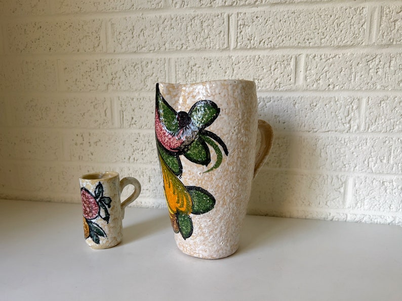 Vintage Quismondo Toledo Pottery Pitcher and Cup Sangria Etsy