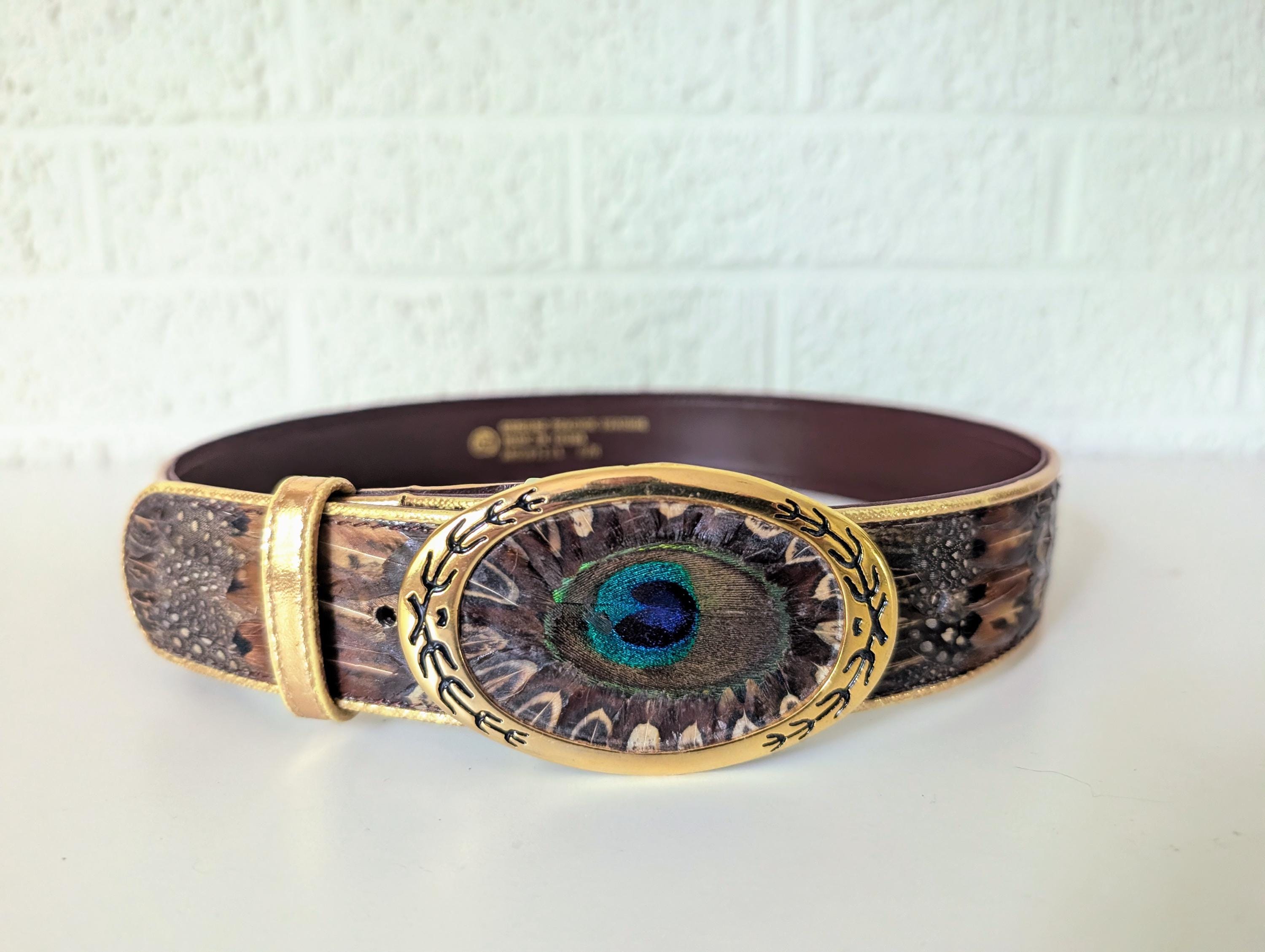 小物 Peacock Feather belt vintage 80s Peacock Feather belt vintage 80s