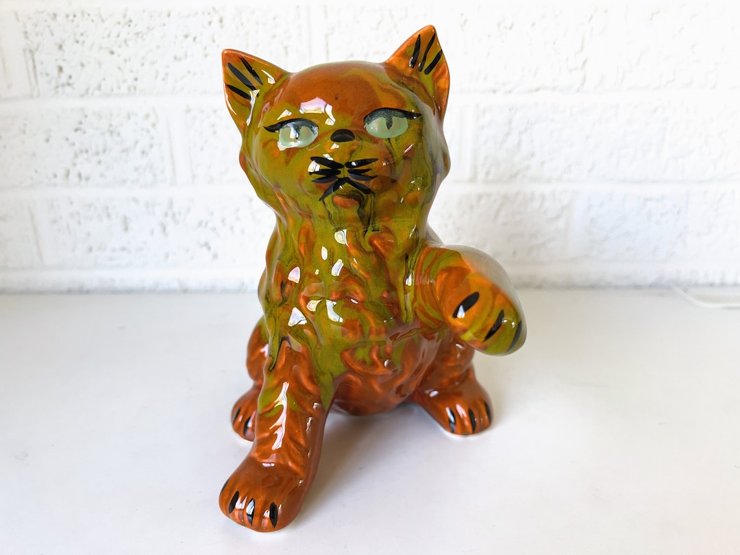 Vintage Pottery Cat Figurine California Originals, Torrance Etsy