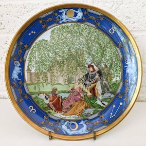Vintage Hutschenreuther Plate | The Minstrel Song | Love for All Seasons | Medieval Royalty Entertained by Lutist