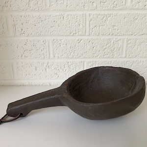 Large Vintage Hand Carved Wooden Ladle, Scoop, Spoon