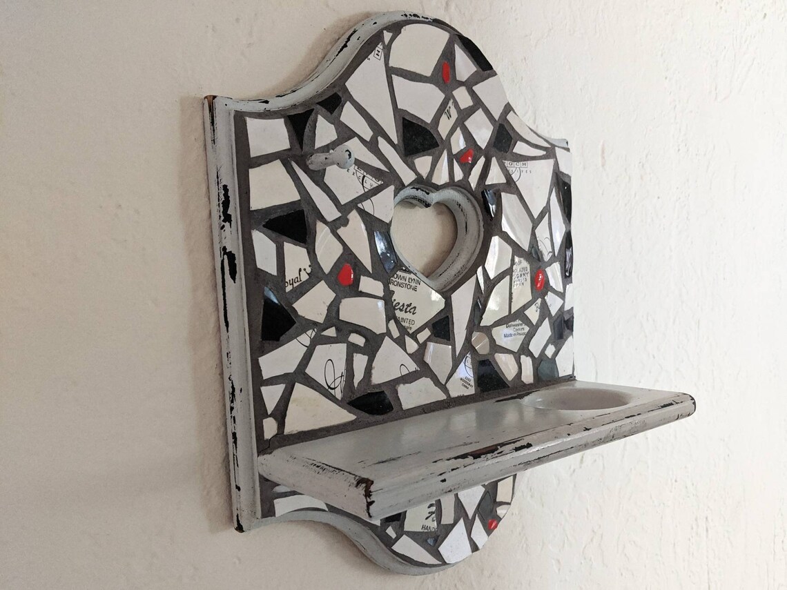 Vintage Mosaic Key Holder and Shelf Etsy