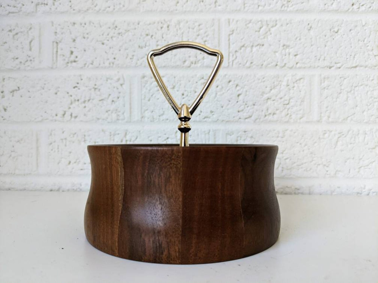 Vintage Midcentury Modern Serving Bowl With Handle Wooden Etsy
