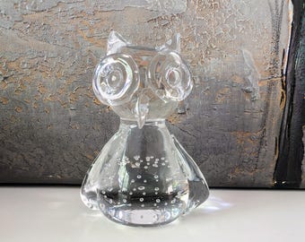 ヴィンテージの吹きガラスのフクロウの置物 - Etsy 日本