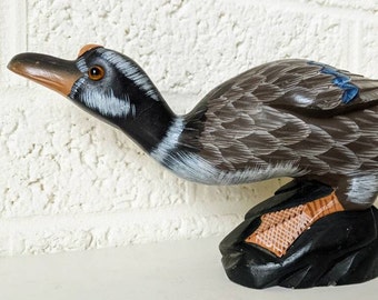 Vintage Hand Carved and Painted Stone Duck or Mallard