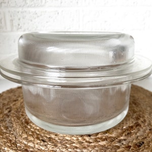 Vintage MCM Lidded Glass Casserole Bowl | Designed by L & M Vignelli, Heller
