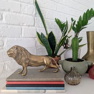 Vintage Brass Lion Sculpture