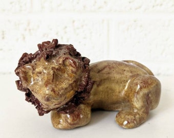 Vintage Pottery Lion Figurine