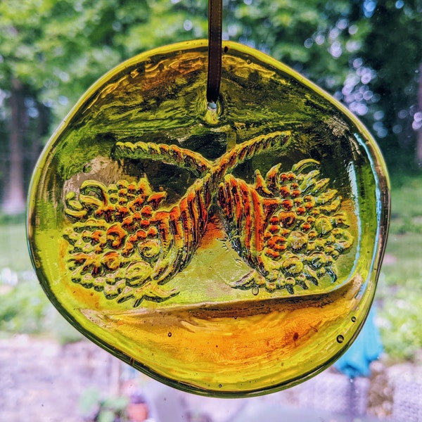 attrape-soleil cornes d'abondance vintage en verre soufflé | Art de fenêtre de récolte de Thanksgiving