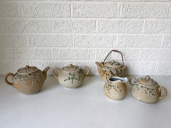 Antique Japanese Moriage Meiji | Sharkskin Pottery | Tea Pot