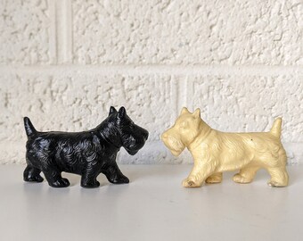Pair of Vintage Japanese Celluloid Scottie Dogs Scottish Terrier