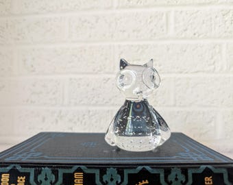 ヴィンテージの吹きガラスのフクロウの置物 - Etsy 日本