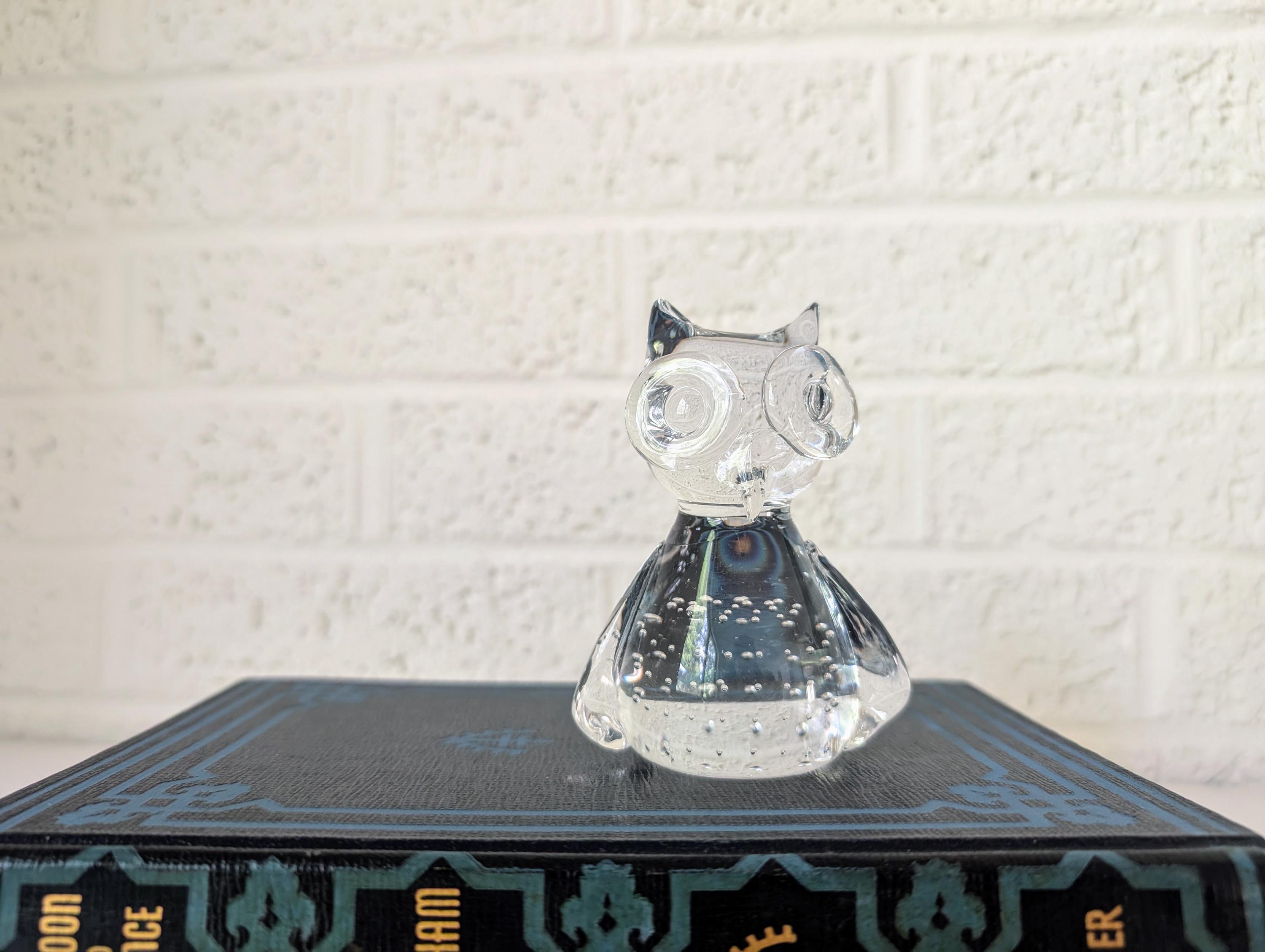 ヴィンテージの吹きガラスのフクロウの置物 - Etsy 日本