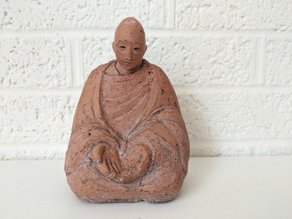 Vintage Red Clay Buddha Figurine