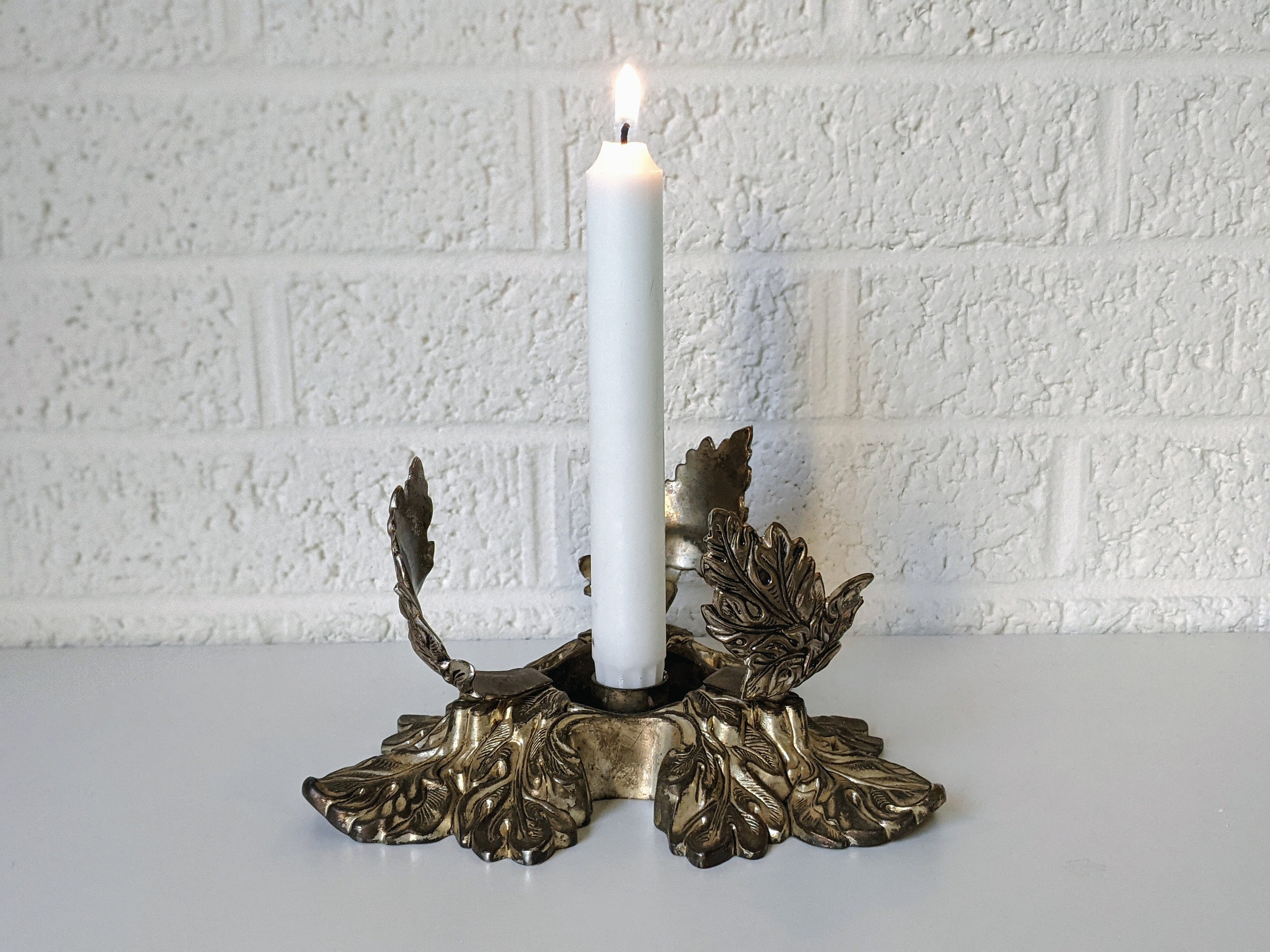 diptyque キャンドルホルダー 黒　リーフ　レア　アンティーク　銀細工 diptyque キャンドルホルダー 黒 リーフ レア アンティーク 銀細工