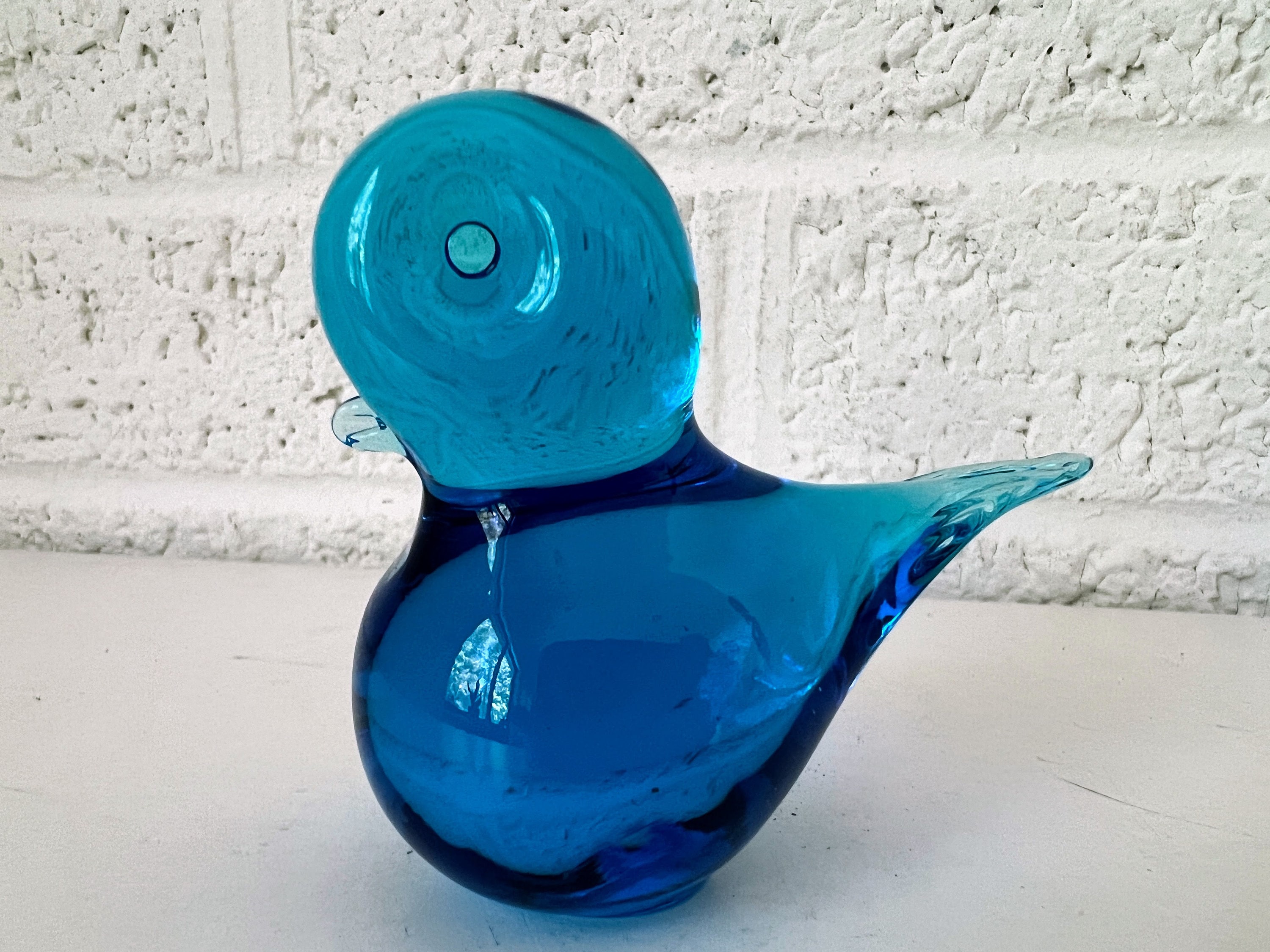 Vintage Glass Bluebird Figurine - Etsy