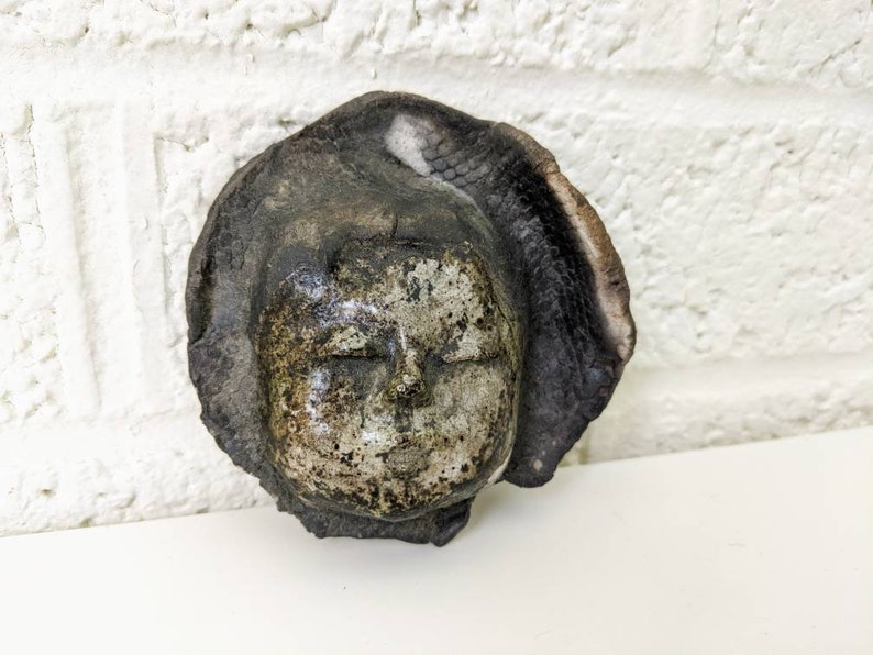 Vintage Clay Face Sculpture Etsy