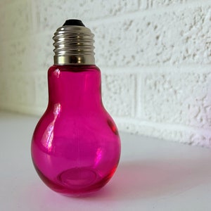 Barattolo o vaso per lampadina vintage/lampadina rosa con coperchio avvitato in tonalità argento
