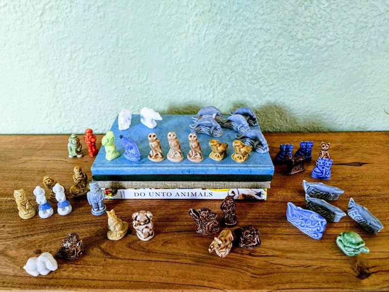 Vintage Wade of England Blue Cats Hugging Figurine Wade Etsy