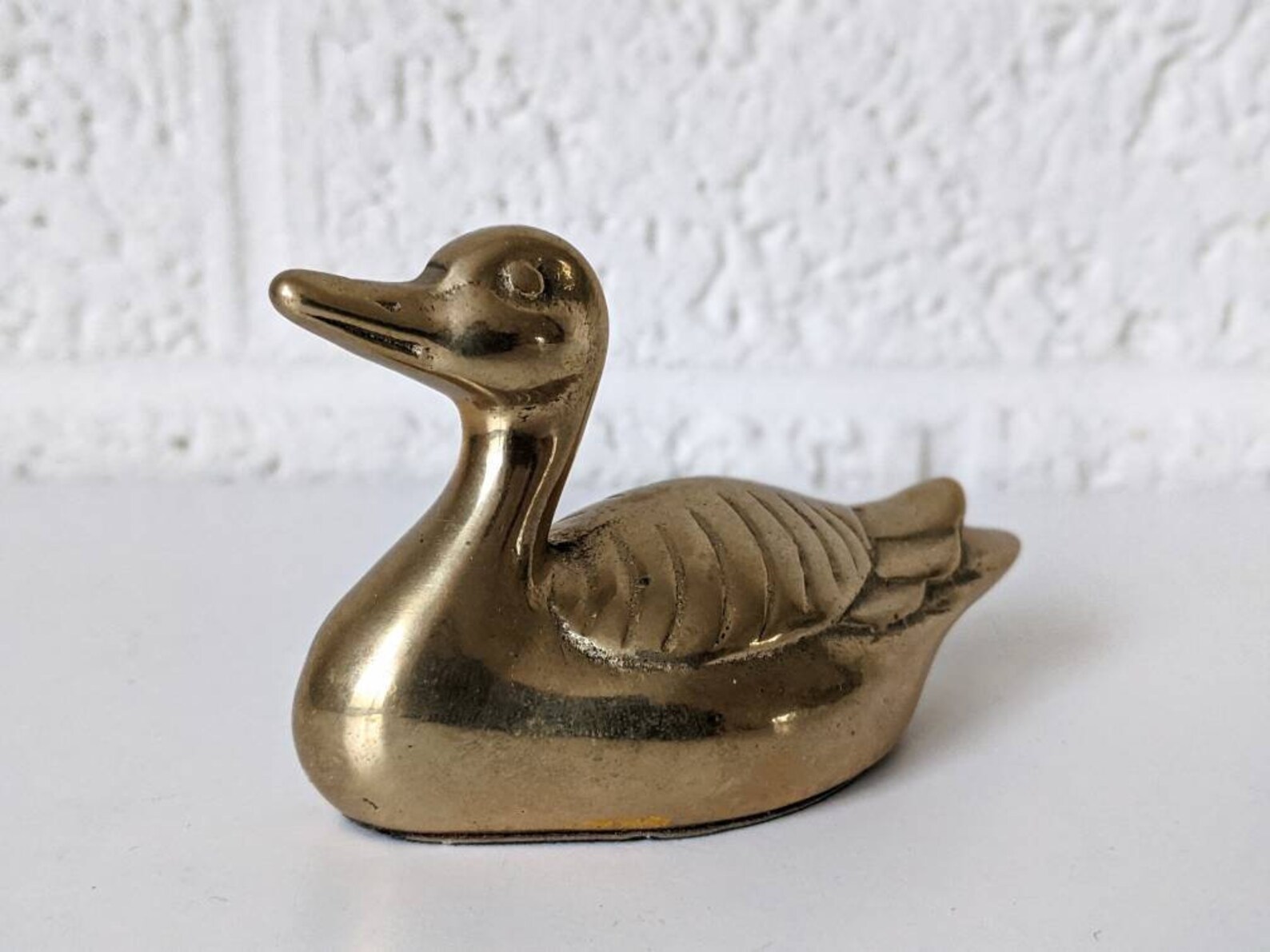 Vintage Brass Duck Figurine With Felt Pad on Bottom Etsy