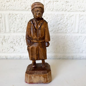 Vintage Caron Carved Wood Folk Art Figure / Canadian