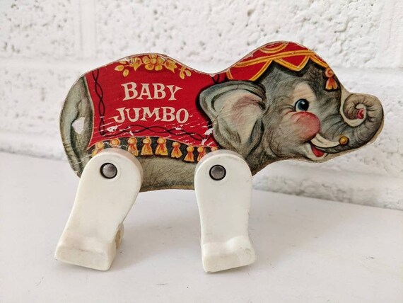 Vintage 1960s Fisher Price Baby Jumbo Circus Elephant Legs Move Etsy Australia