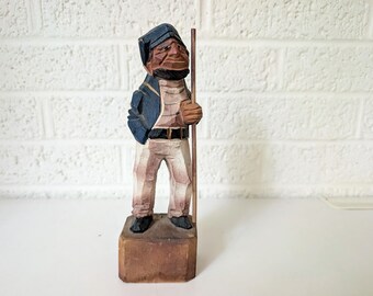 Vintage Carved Wood Sailor, Fisherman, or Pirate