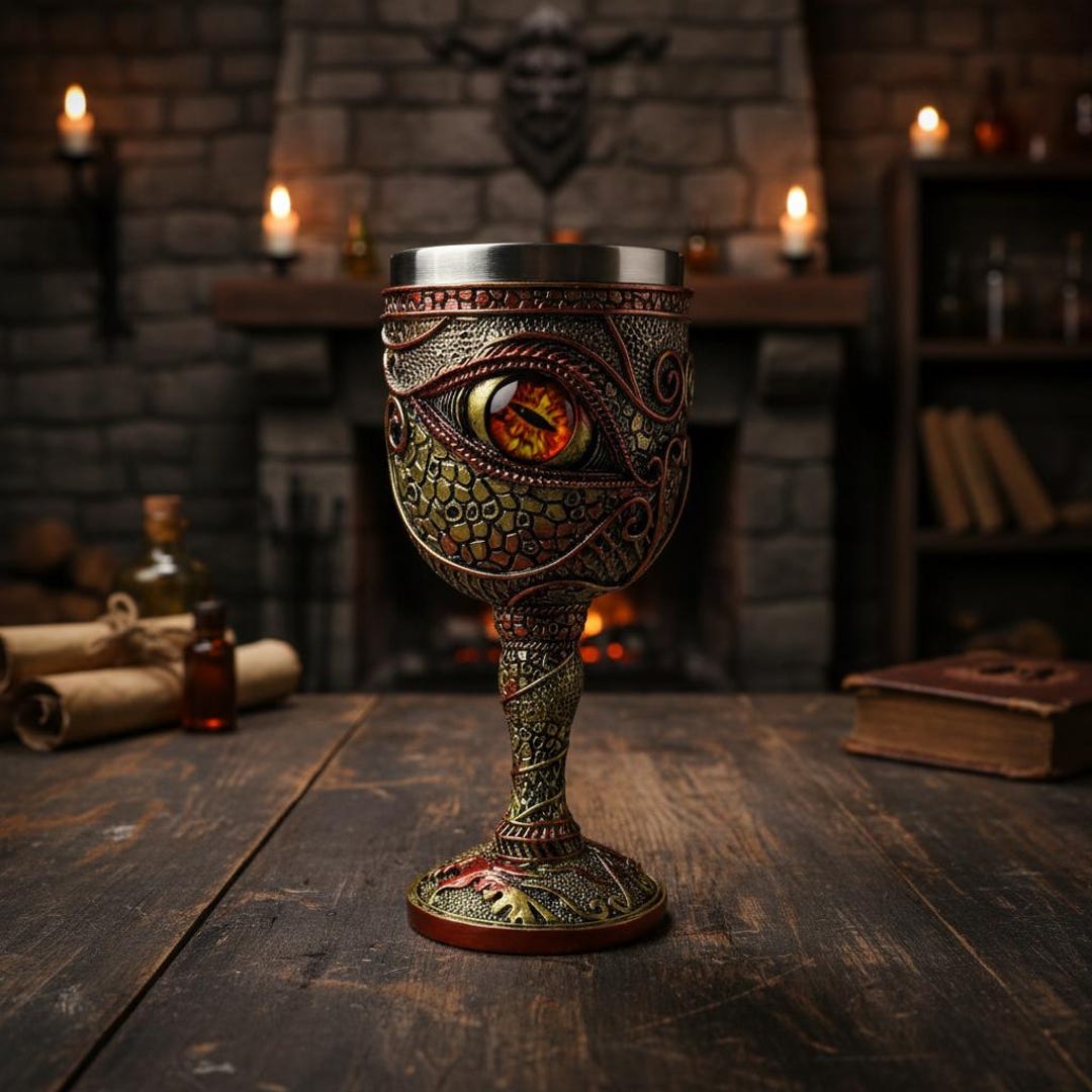 Dragon Eye Goblet | Fantasy Wine Cup, Gothic Resin Chalice - Etsy