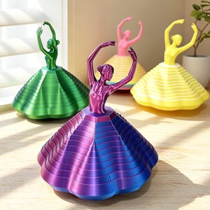 3D Printed Spinning Dancing Girl Fidget Toy,Kinetic Ballet Dancer Desk Decor,Elegant Ballet Figure,Home Decor,Gift for Dancers/Art Lovers