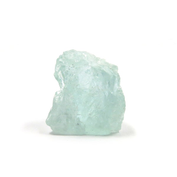 Aquamarine 2 Raw Crystals 23mm x 12mm and 19mm x 17mm Aqua Green Blue Natural Rough Gemmy Beryl Stones for Wire Wrapping (Lot 6622)