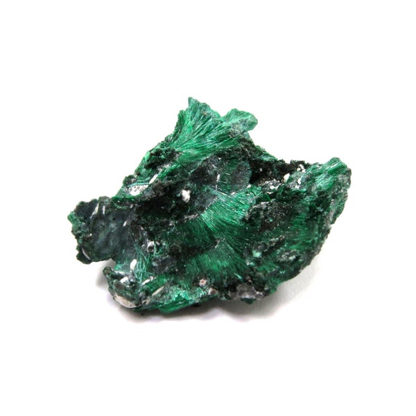 Malachite Specimen Natural Velvet Raw Crystal 29mm x 23mm x 10mm Green Rough Stone Miniature, New Age, Wicca, Metaphysical (Lot 6869)