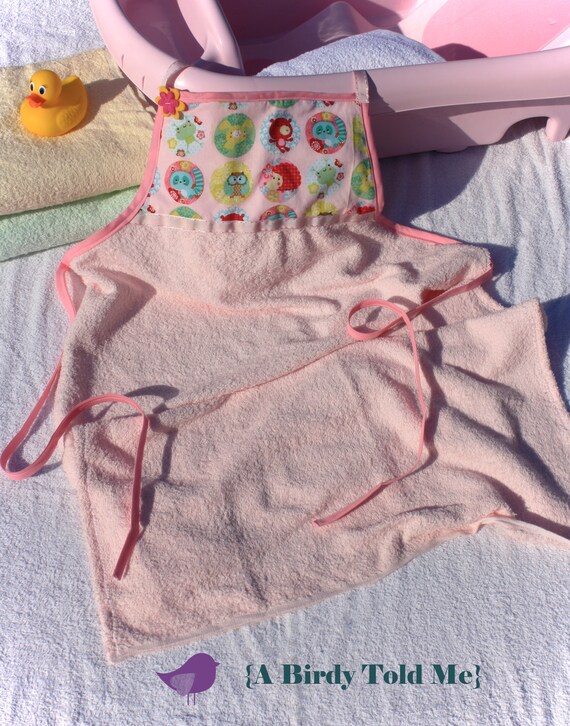 Items similar to Baby Bath Towel Apron (Baby Animals) on Etsy
