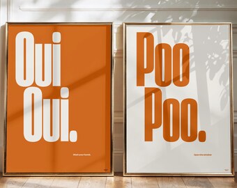 Poo Poo Bathroom Wall Art | Funny Toilet Print | Minimalist Bathroom Decor | Modern Bathroom Artwork