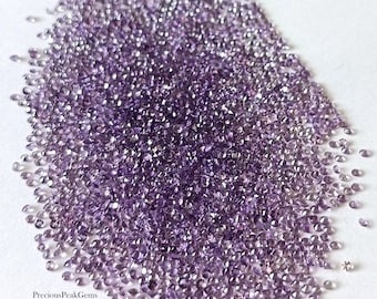 1mm African Amethyst Purple Round Cut - Top Color with AAA Quality