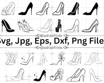 High Heels Svg, Fashion Shoes Svg, Glam Heels Svg, Stylish Shoes Svg, High Heel Stiletto Silhouette, Fashion SVG, Woman Shoe, Commercial Use