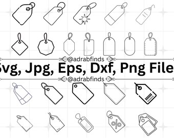 Price Tag SVG, Tag Svg, Label Svg, Price Tag Png, Price Tag Silhouette, Name Tags Shapes Svg, Banner Svg, Gift Tags, Commercial Use