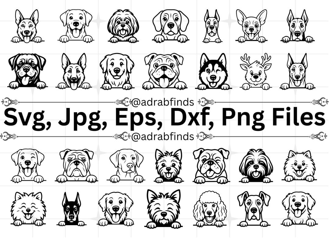 Peeking Dogs SVG Bundle,dog Clipart, Dog Breeds SVG, Svg for Cricut ...