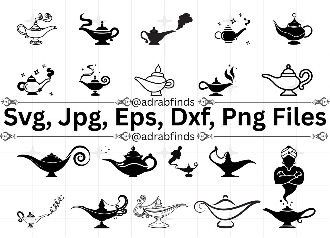 Magical Lamp Svg Bundle, Genie Lamp SVG, Aladdin Magic Lamp Svg ...