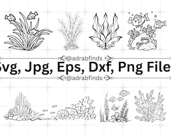Fish Aquarium Svg, Fish Svg Bundle, Ocean Clipart, Sea Animals Svg, Aquarium Clip art, Svg Leaser Cutting Files, High Resolution Png Files,