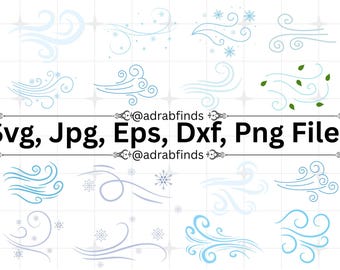 Wind Svg Bundle, Wind Png, Wind Svg, Weather Svg, Wind Clipart, Storm Svg, Wind Stencil, Printable Files, Commercial Use, Digital Download