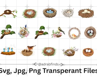 Bird Nest SVG Bundle, Bird House Svg, Spring Nest Clipart, Bird Svg, Bird Nest Clipart, Wildlife Vector, SVG Cut Files, Instant Download