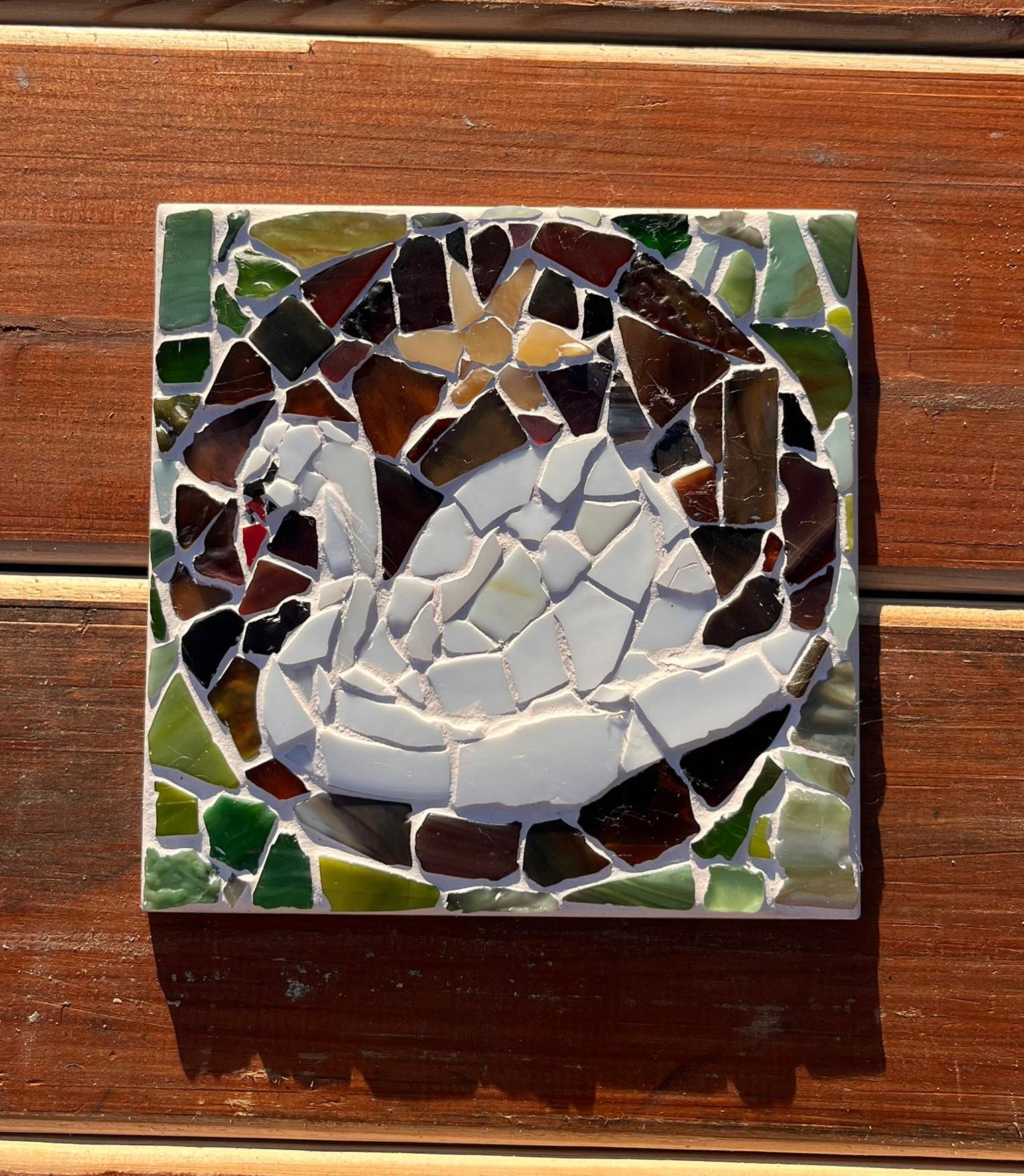 Handmade Swan Mosaic Wall Art- One-of-a-kind Tile