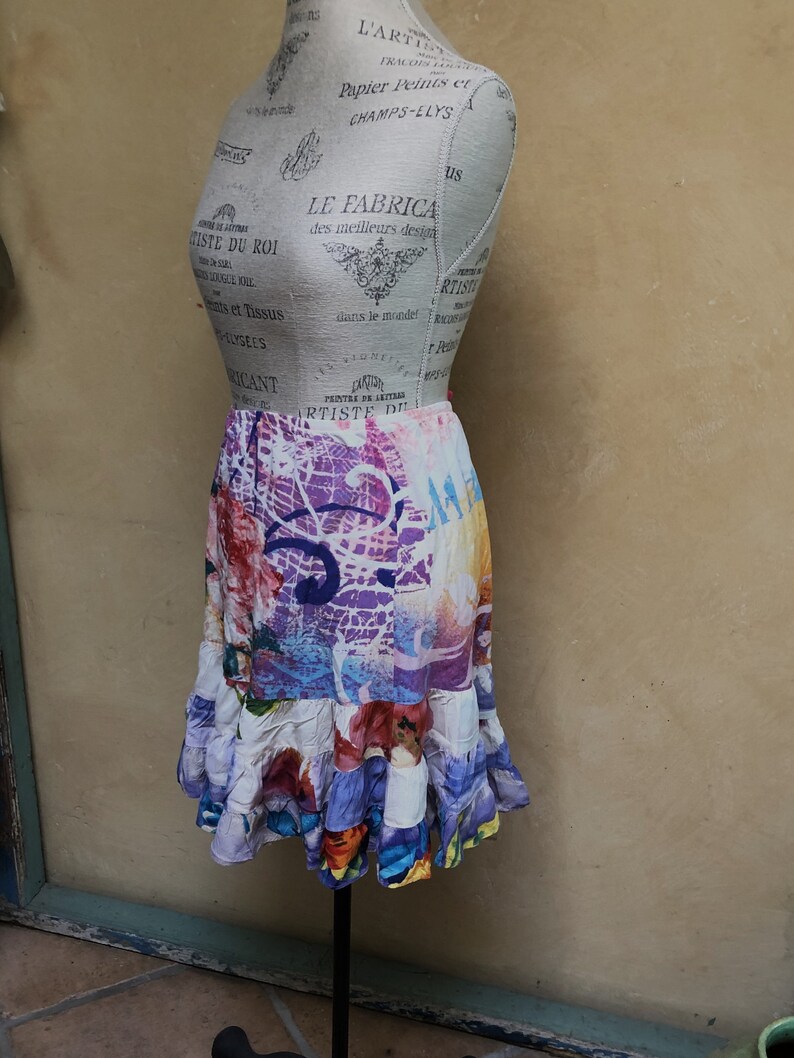 Jams World Skirt Vintage Summer Ruffle Skirt Elastic Waist Etsy